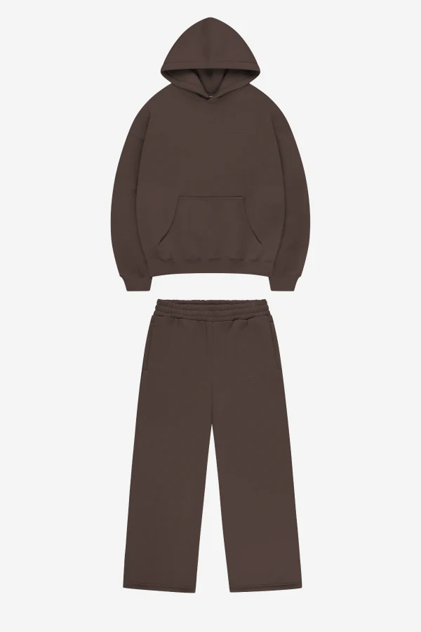 CLOUDS HOODIE + JOGGER BROWN