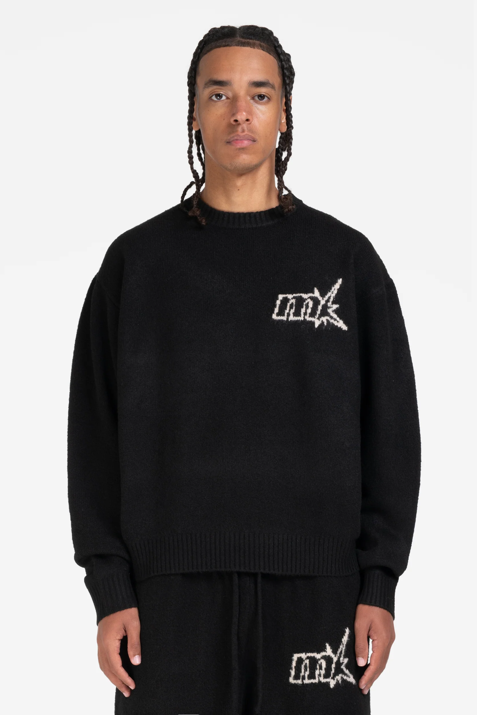 FUZZY KNIT SWEATER BLACK - Image 2