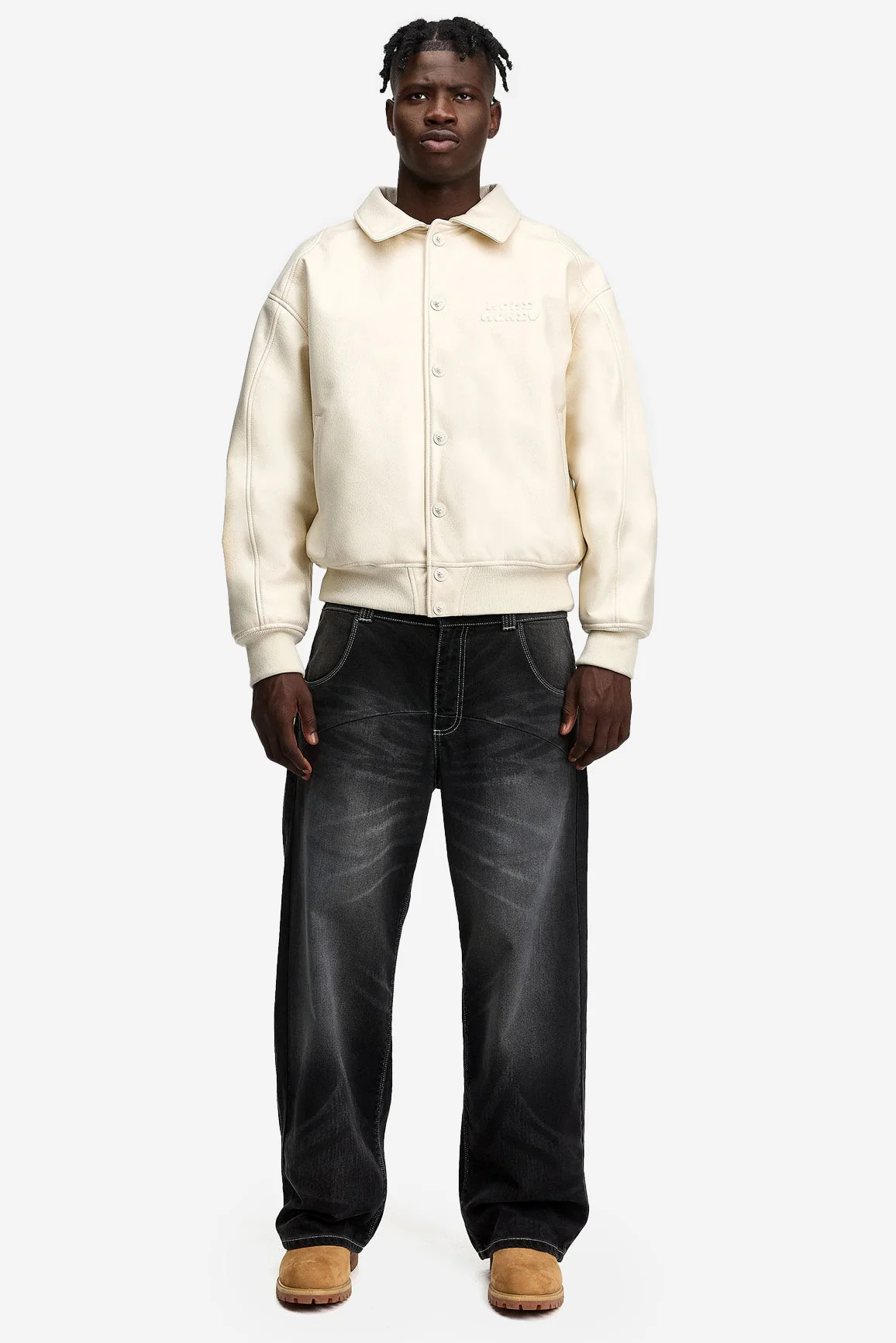 HEAVY HEART LEATHER JACKET WHITE - Image 4