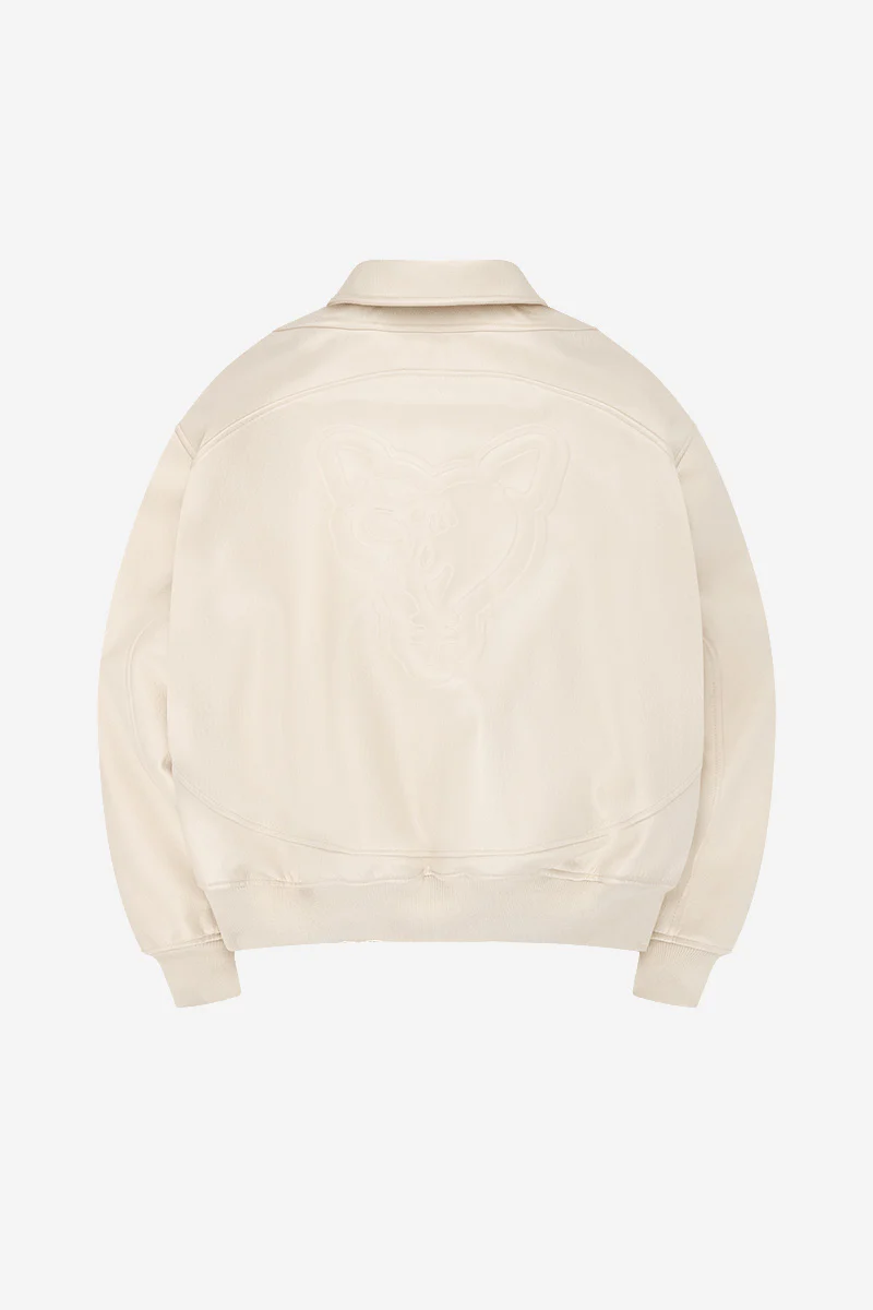 HEAVY HEART LEATHER JACKET WHITE - Image 8