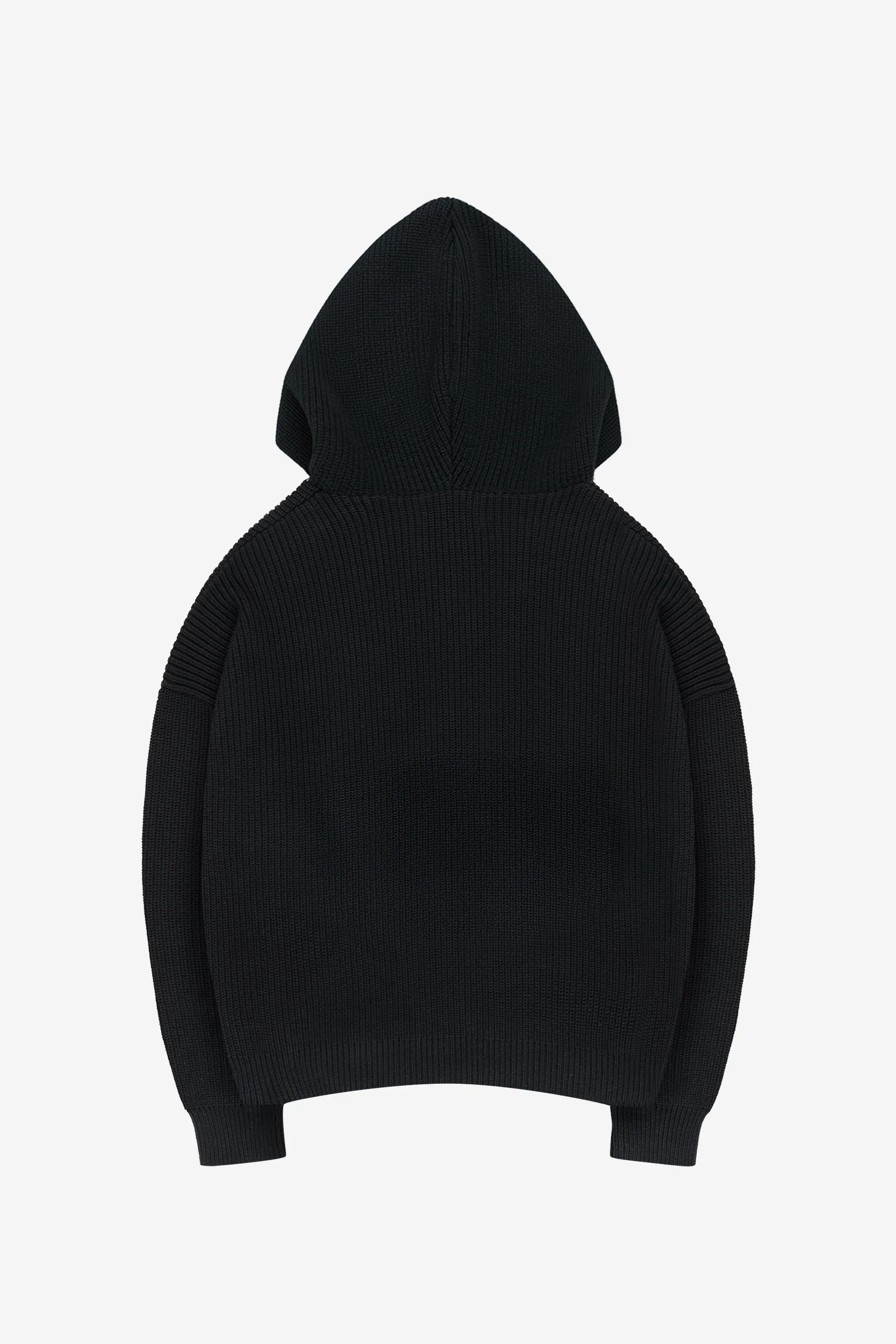 LOGO KNIT ZIP HOODIE BLACK - Image 6