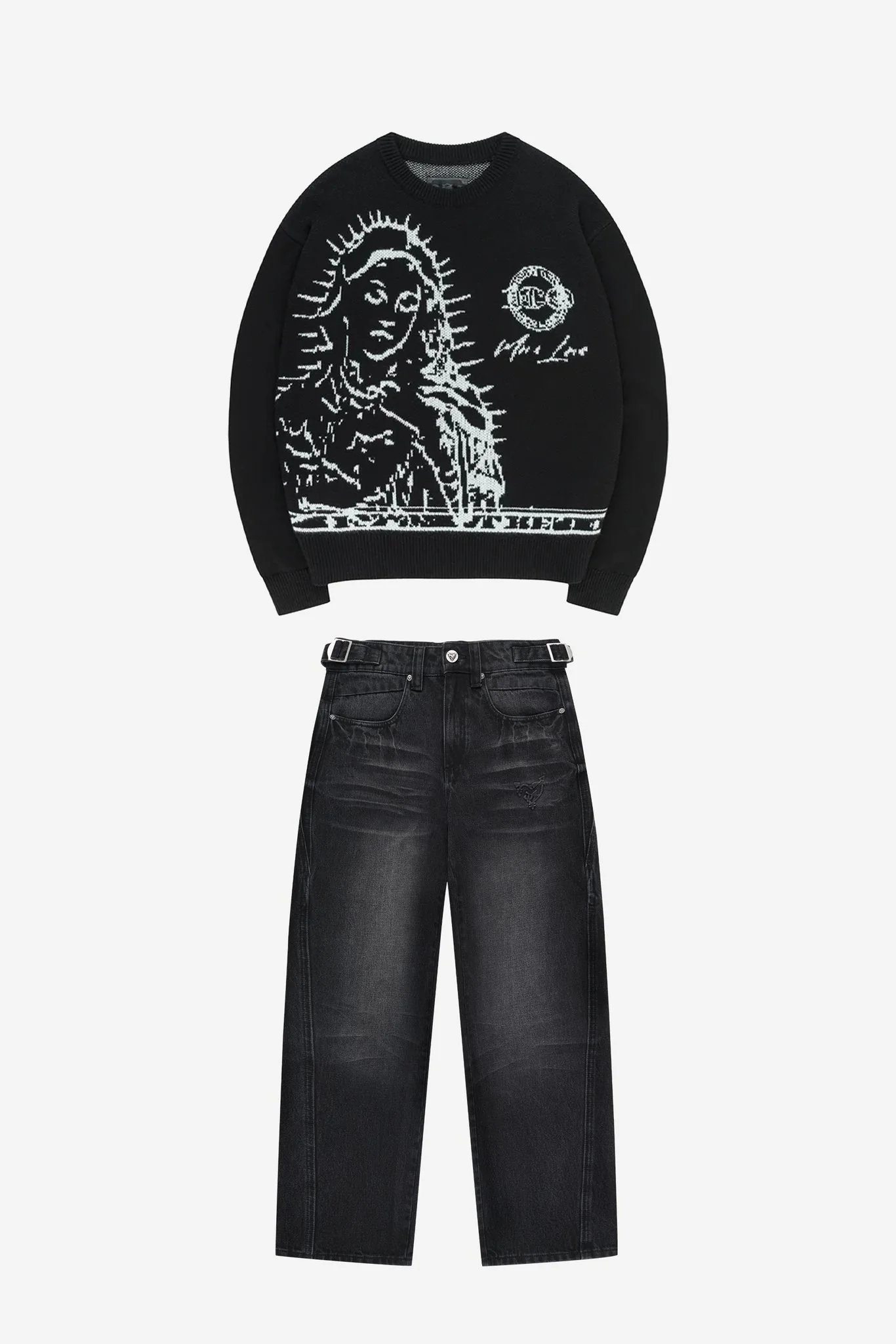 MORE BLESSINGS KNIT BLACK + DISTINCTIVE DENIM BLACK