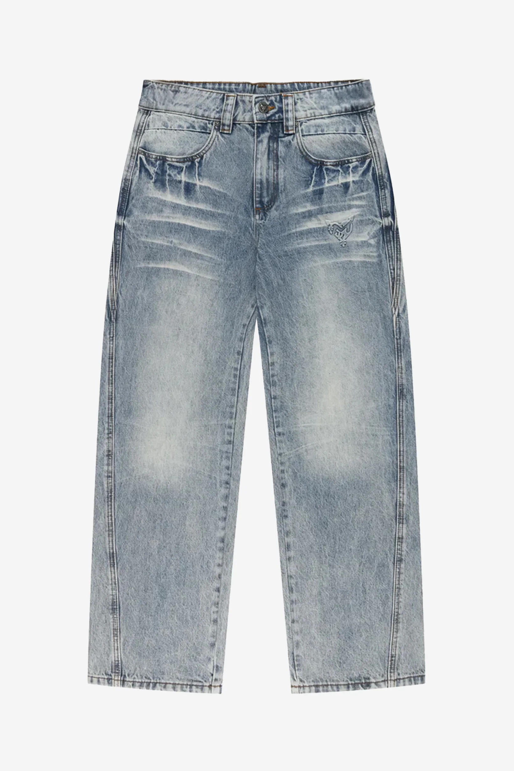 WASHED KNIT SWEATER ANTRACITE + DISTINCTIVE DENIM WASHED BLUE - Image 3