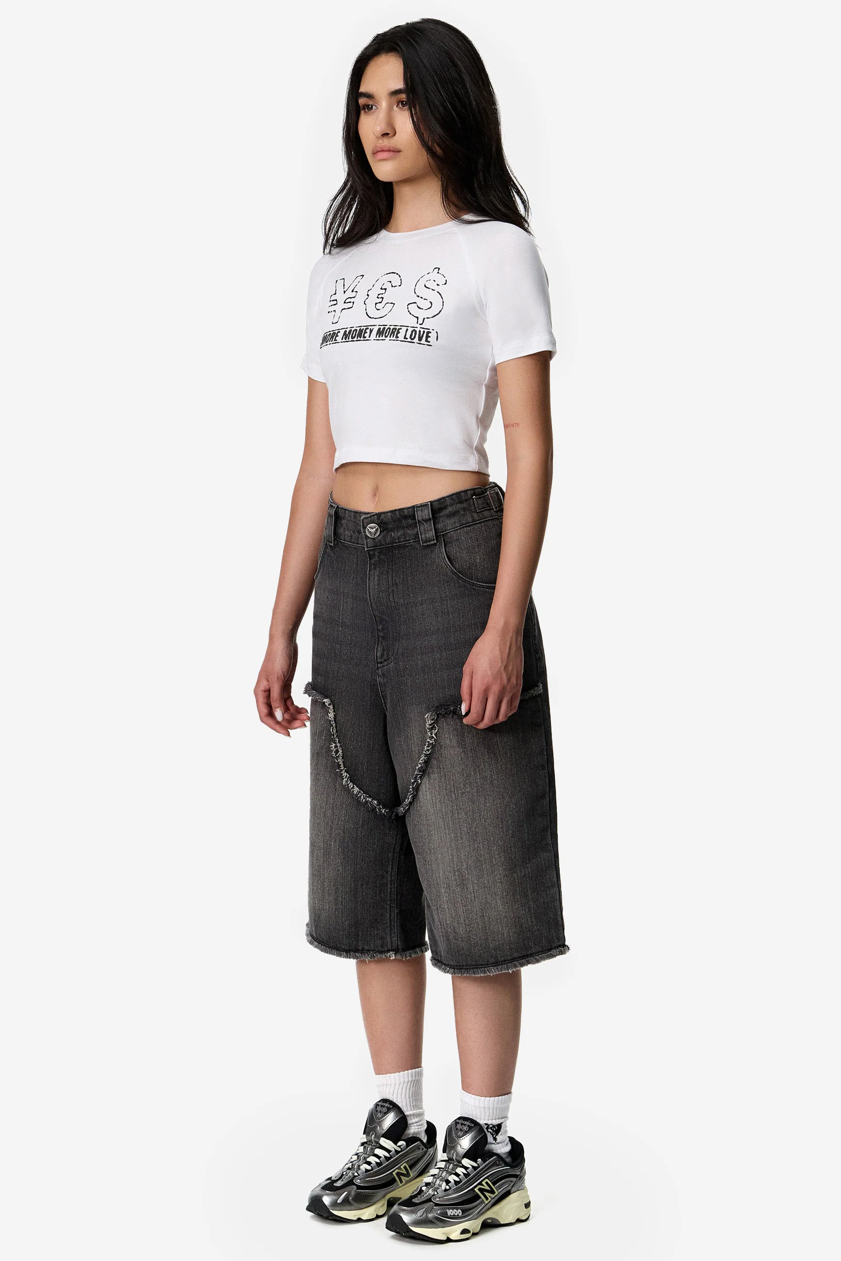 MORE MONEY YES CROP TOP WHITE - Image 3
