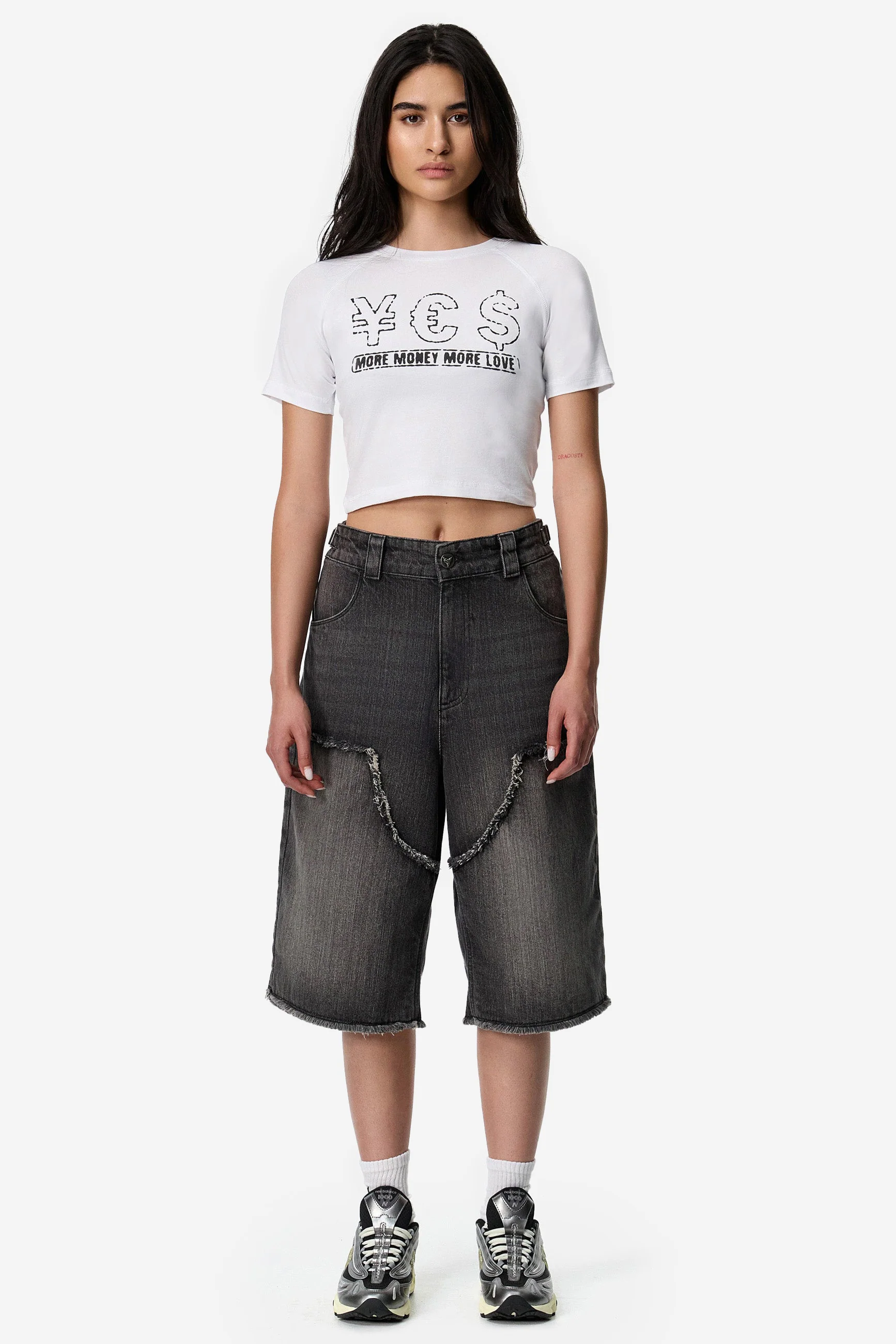 MORE MONEY YES CROP TOP WHITE - Image 4