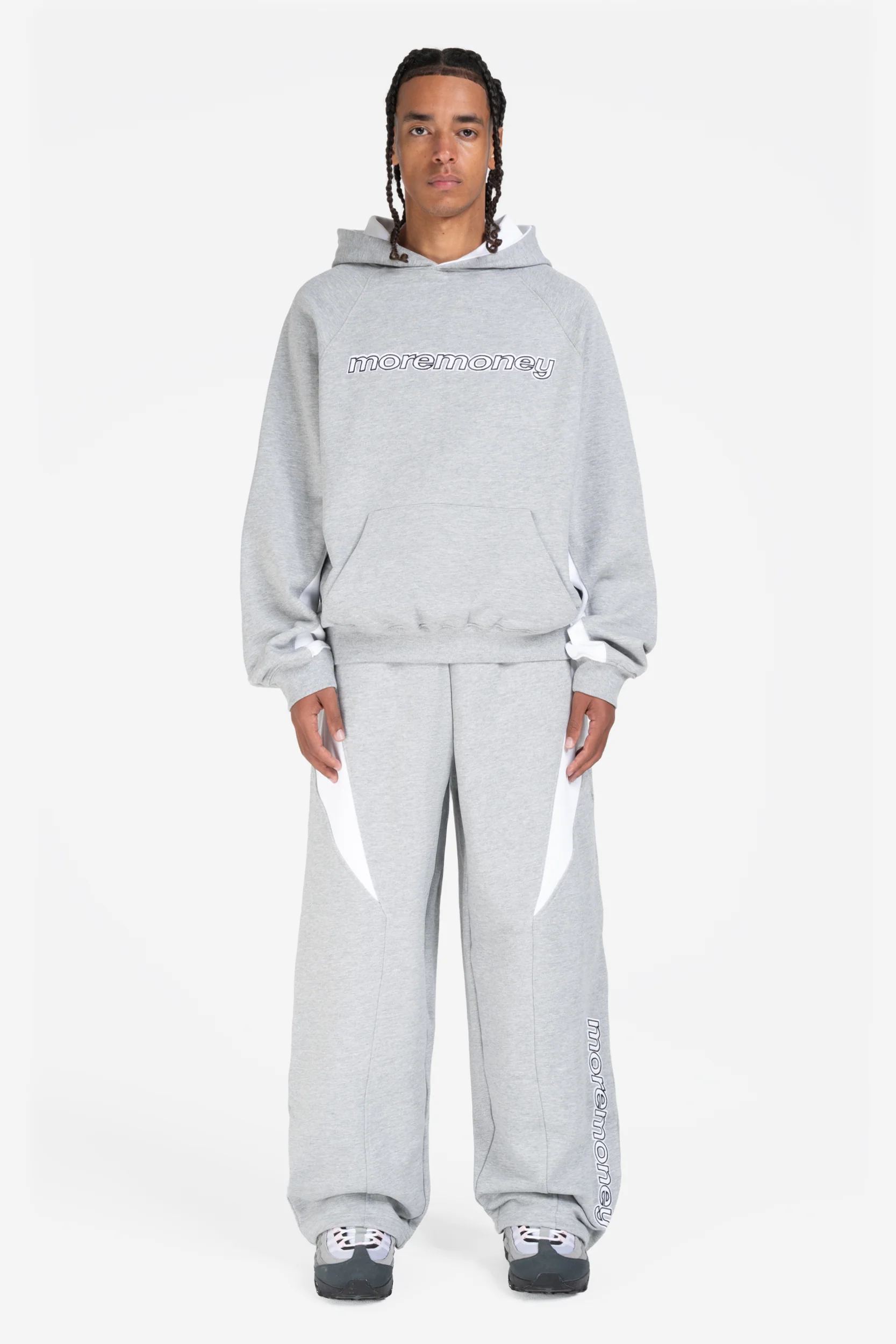 PANEL HOODIE GREY MELANGE - Image 5