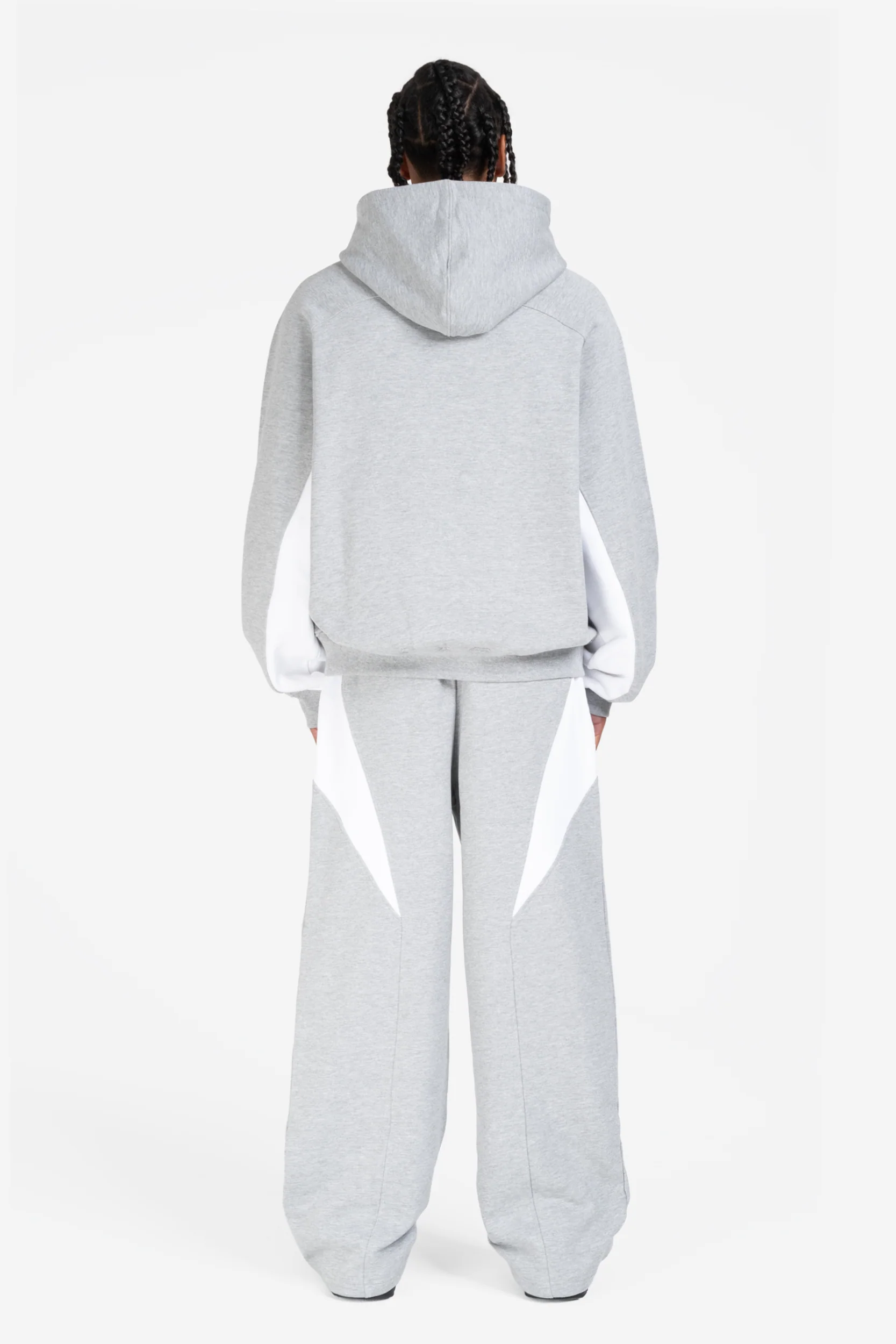 PANEL HOODIE GREY MELANGE - Image 6