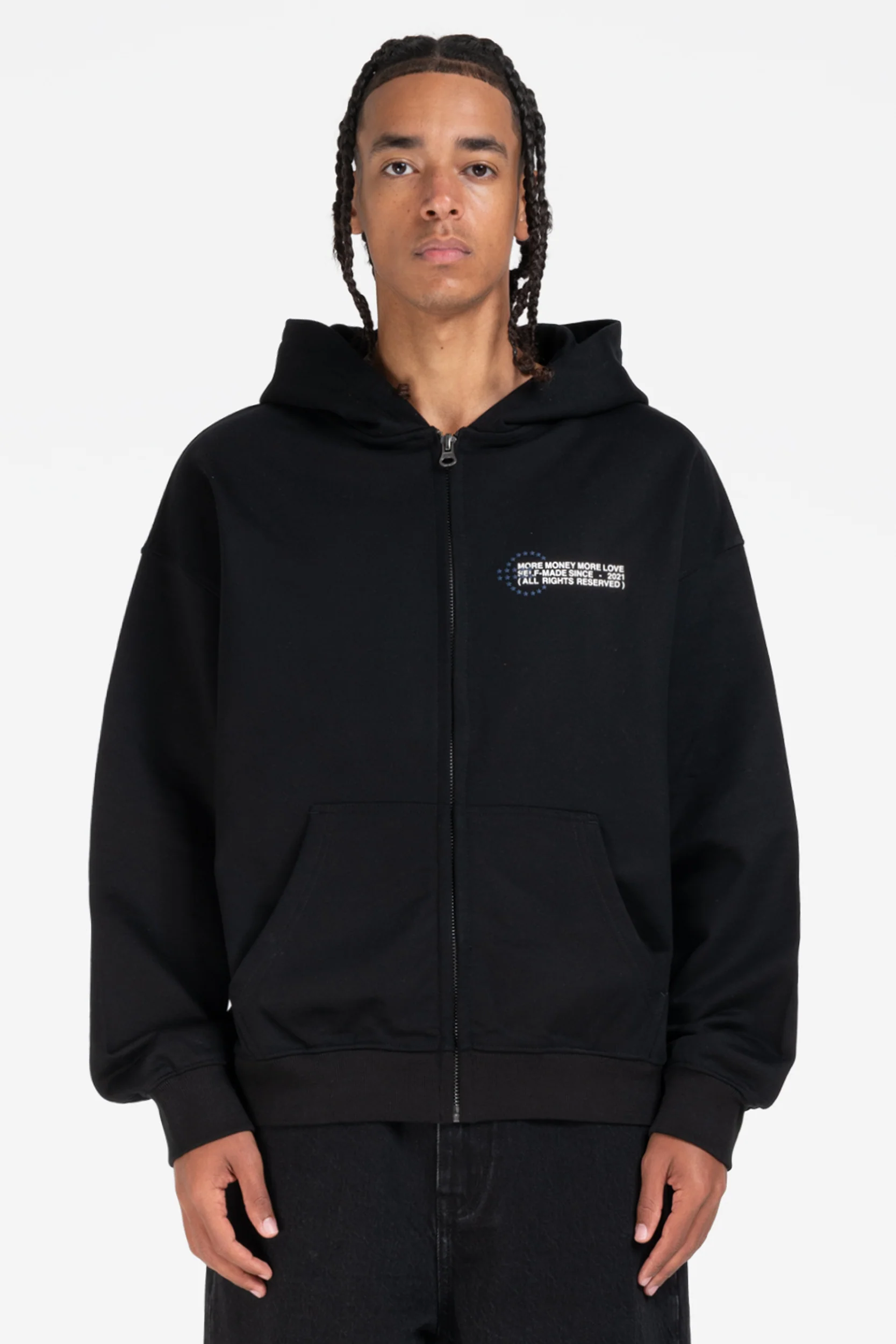 PROFIT ZIP HOODIE BLACK - Image 2