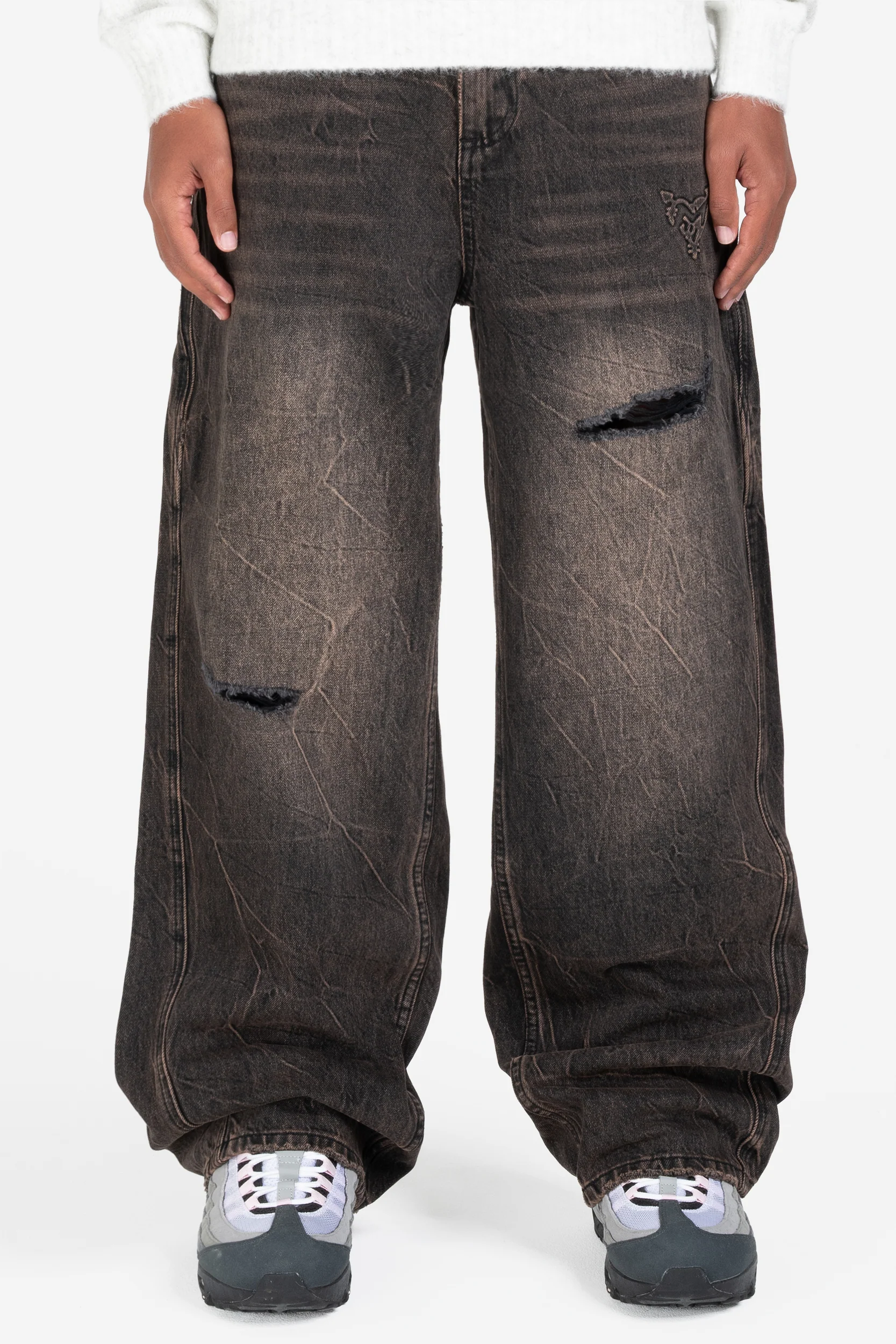 RIPPED DISTINCTIVE BAGGY DENIM BLACK - Image 2