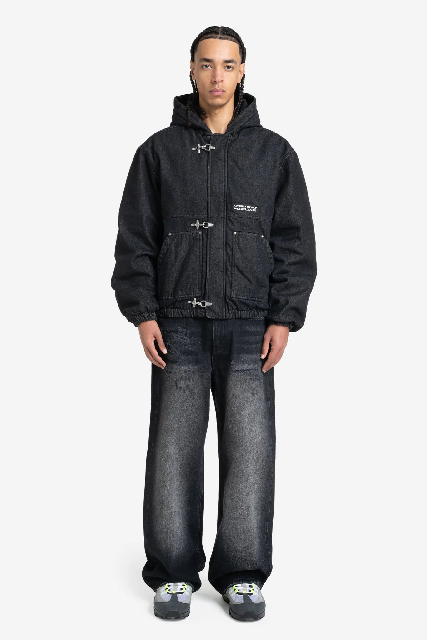 UTILITY DENIM JACKET BLACK IRON + REPAIR DENIM BLACK IRON